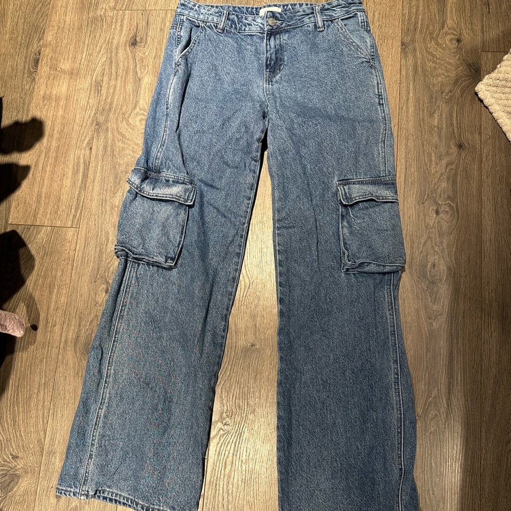 PacSun Blue Wide Leg Cargo Jeans